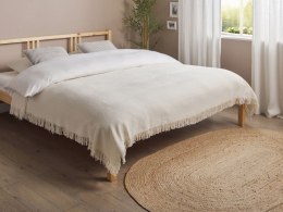 Narzuta na łóżko YERBENT Bawełna 150 x 200 cm Złamana biel Lumarko!