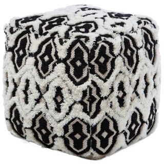 Puf 45 x 45 x 45 cm czarno-biały ORAI