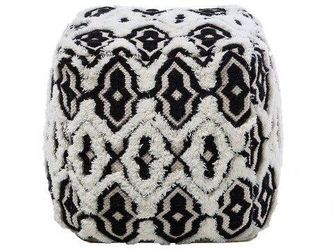 Puf 45 x 45 x 45 cm czarno-biały ORAI