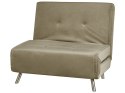 Sofa rozkładana welurowa jednoosobowa zielona oliwkowa FARRIS Lumarko!