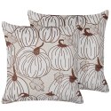 Zestaw 2 poduszek dekoracyjnych GOURD Welur 45 x 45 cm Beżowy Wzór roślinny Lumarko!