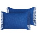 Zestaw 2 poduszek dekoracyjnych MABA Bawełna 50 x 35 cm Granatowy Jednolity Lumarko!