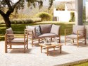 Zestaw ogrodowy ze stolikiem dla 4 osób CERRETO Drewno bambusowe Beżowoszary