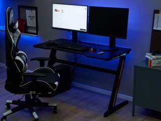 Biurko gamingowe RGB LED 120 x 60 cm czarne DARFUR
