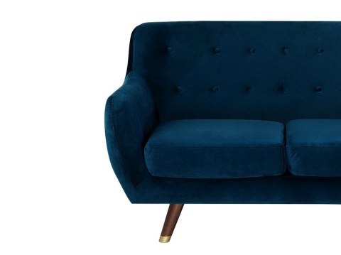 Sofa 3-osobowa welurowa niebieska BODO