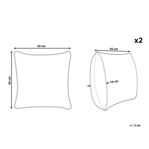 Zestaw 2 poduszek dekoracyjnych MUDANYA Bawełna 45 x 45 cm Czarny Wzór geometryczny