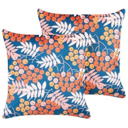 Zestaw 2 poduszek dekoracyjnych SUMAC Welur 45 x 45 cm Kolorowy Wzór roślinny Lumarko!