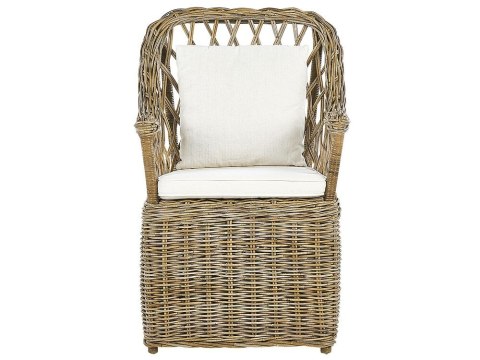 Zestaw ogrodowy dla 4 osób MAROS/OLBIA z poduszkami Beton Jasnobrązowy