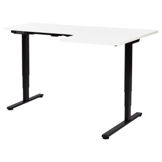 Biurko narożne prawe regulowane elektrycznie 160 x 59 cm czarno-białe DESTINES