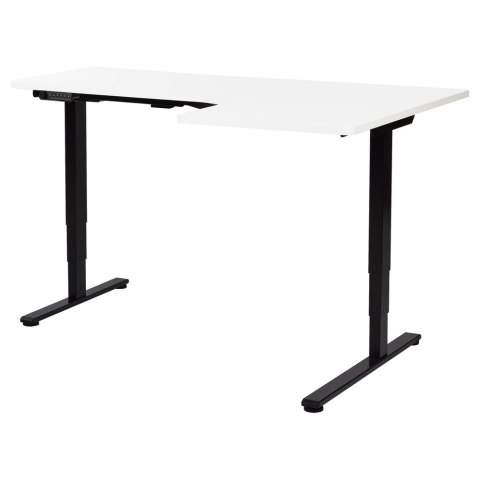 Biurko narożne prawe regulowane elektrycznie 160 x 59 cm czarno-białe DESTINES Lumarko!