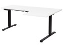 Biurko narożne prawe regulowane elektrycznie 160 x 59 cm czarno-białe DESTINES Lumarko!