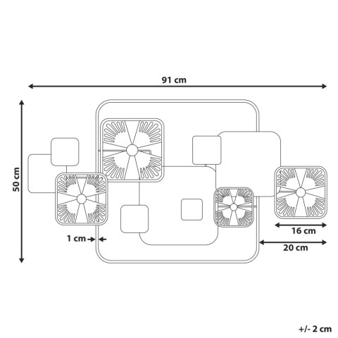 Dekoracja ścienna LAWRENCIUM Metal Kolorowy 50 cm