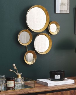 Lustro ścienne WATTRELOS 36 cm 55 cm Metal Złoty Lumarko!