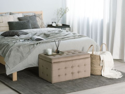 Puf ze schowkiem welurowy brązowy MICHIGAN