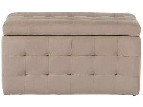 Puf ze schowkiem welurowy brązowy MICHIGAN