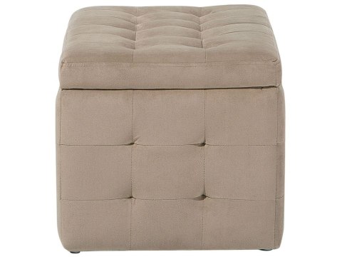 Puf ze schowkiem welurowy brązowy MICHIGAN