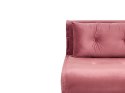 Sofa welurowa rozkładana różowa VESTFOLD Lumarko!