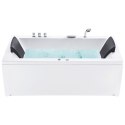 Wanna narożna LED lewa z hydromasażem 183 x 90 cm biała VARADERO Lumarko!