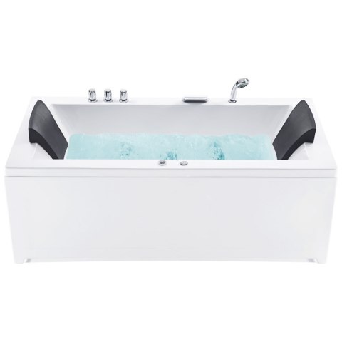 Wanna narożna LED lewa z hydromasażem 183 x 90 cm biała VARADERO Lumarko!