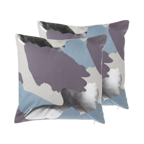 Zestaw 2 poduszek dekoracyjnych IXIA Bawełna 45 x 45 cm Fioletowy Wzór abstrakcyjny Lumarko!