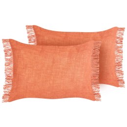 Zestaw 2 poduszek dekoracyjnych MABA Bawełna 50 x 35 cm Pomarańczowy Jednolity Lumarko!