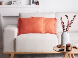 Zestaw 2 poduszek dekoracyjnych MABA Bawełna 50 x 35 cm Pomarańczowy Jednolity Lumarko!