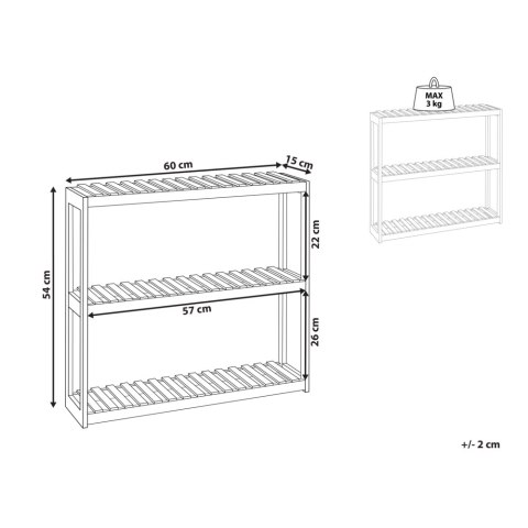 Bambusowa półka łazienkowa jasne drewno PADUCAH