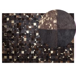 Dywan patchwork skórzany 140 x 200 cm brązowy BANDIRMA Lumarko!