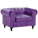 Fotel CHESTERFIELD Welur Fioletowy Lumarko!