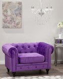 Fotel CHESTERFIELD Welur Fioletowy Lumarko!
