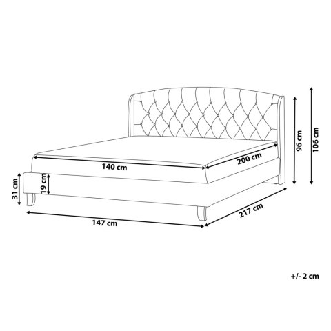 Łóżko BORDEAUX 140 x 200 cm Beżowy