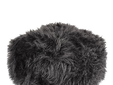 Puf futrzany 50 x 50 x 30 cm czarny MUKKI