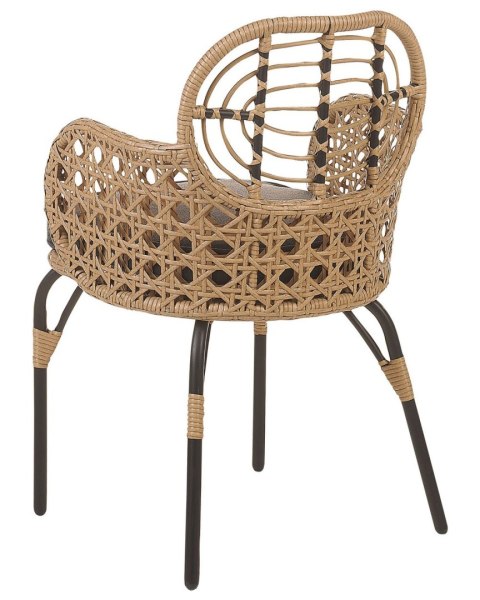 Zestaw 2 krzeseł ogrodowych z poduszkami PRATELLO Technorattan Naturalny