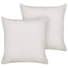 Zestaw 2 poduszek dekoracyjnych LEUZEA Boucle 60 x 60 cm Złamana biel Jednolity Lumarko!
