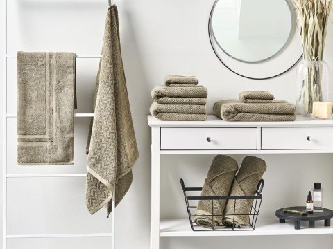 Komplet 9 ręczników MITIARO Bawełna frotte Oliwkowy