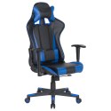 Krzesło biurowe regulowane ekoskóra czarno-niebieskie GAMER Lumarko!