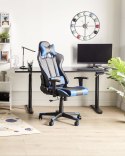 Krzesło biurowe regulowane ekoskóra czarno-niebieskie GAMER Lumarko!