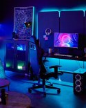 Krzesło biurowe regulowane ekoskóra czarno-niebieskie GAMER Lumarko!