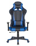 Krzesło biurowe regulowane ekoskóra czarno-niebieskie GAMER Lumarko!