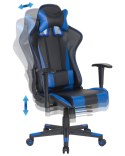 Krzesło biurowe regulowane ekoskóra czarno-niebieskie GAMER Lumarko!