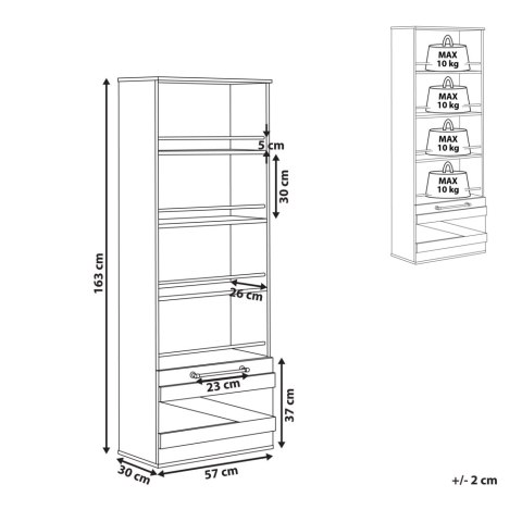 Regał 4 półki SALTER 163 cm Brązowy/ czarny