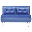 Sofa welurowa rozkładana 2-osobowa granatowa VESTFOLD Lumarko!
