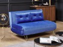 Sofa welurowa rozkładana 2-osobowa granatowa VESTFOLD Lumarko!