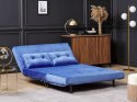 Sofa welurowa rozkładana 2-osobowa granatowa VESTFOLD Lumarko!