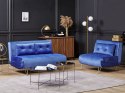 Sofa welurowa rozkładana 2-osobowa granatowa VESTFOLD Lumarko!