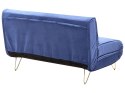 Sofa welurowa rozkładana 2-osobowa granatowa VESTFOLD Lumarko!