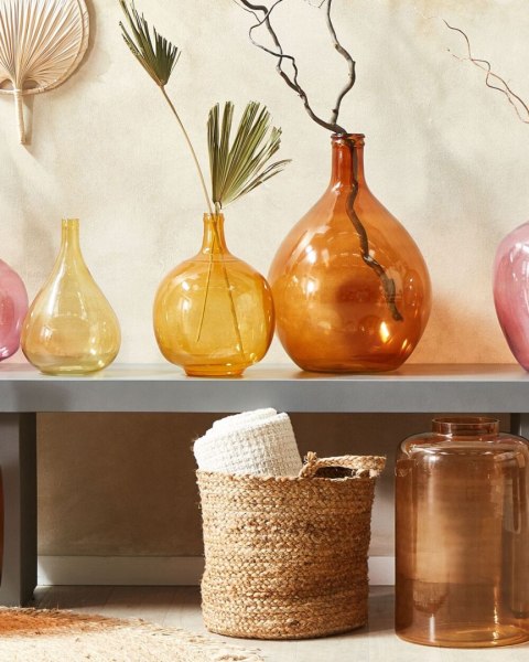 Wazon dekoracyjny CHATNI Szkło 48 cm Złoty brąz