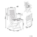 Zestaw 2 krzeseł ogrodowych MAUI II Drewno akacjowe Jasnobrązowy