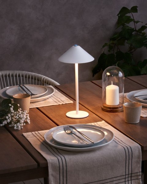 Bezprzewodowa lampa stołowa LED FRANCOLI Ze ściemniaczem Metal Biały