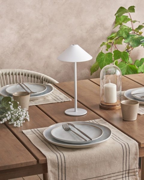 Bezprzewodowa lampa stołowa LED FRANCOLI Ze ściemniaczem Metal Biały